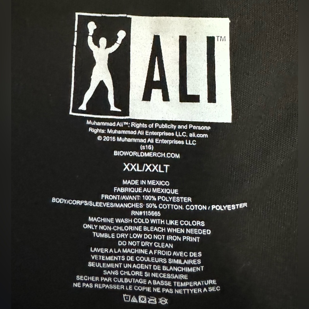 Muhammad Ali Black Short Sleeve Tee Sz XXL - Picture 4 of 11
